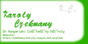 karoly czekmany business card